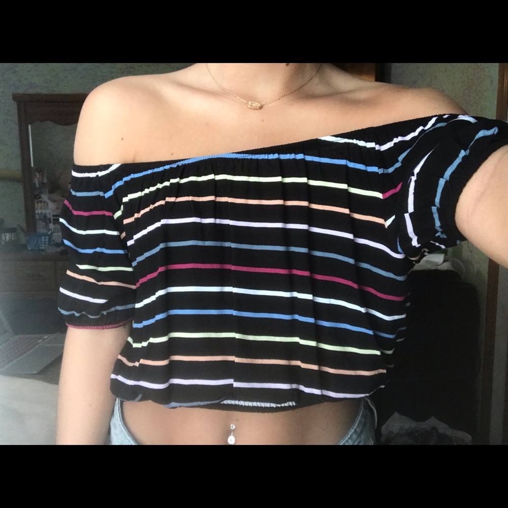 PacSun Off The Shoulder Multi-Color Top
